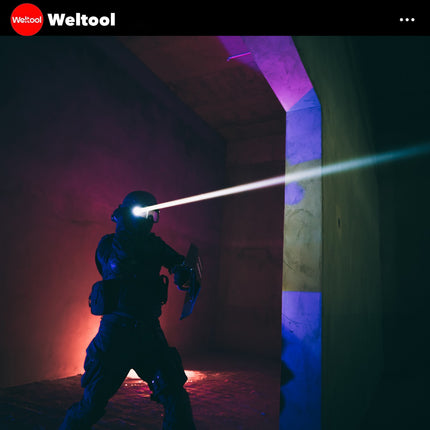 Weltool W3 Pro TAC Tactical LEP Flashlight 930 Lumens 547,000CD 1,479M
