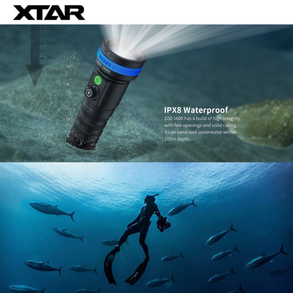 XTAR D30 1600 Multi-color LED Underwater Photography and Video Light