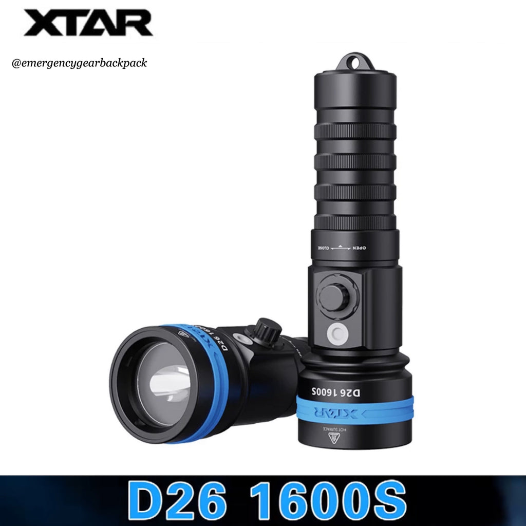 XTAR D26 1600S 100M Diving Flashlight