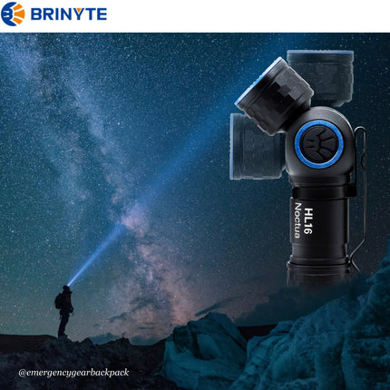 Brinyte HL16 Noctua Headlamp 520LMS 140M - | Emergency Gear Backpack Thailand