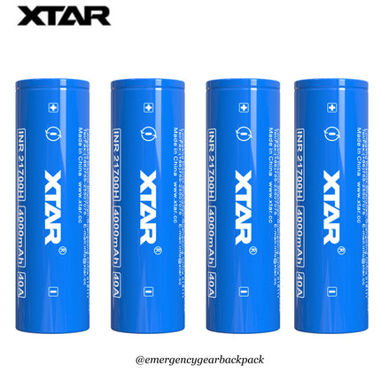 XTAR INR21700H 4000mAh 3.6V 40A  High-drain Li-ion Battery