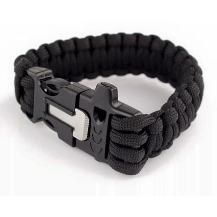 Outdoor Paracord & Flint Fire Starter & Whistle
