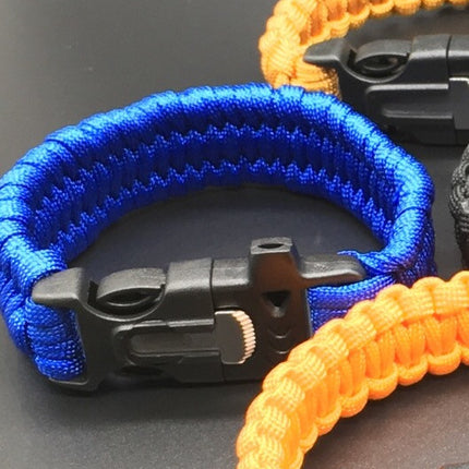 Outdoor Paracord & Flint Fire Starter & Whistle