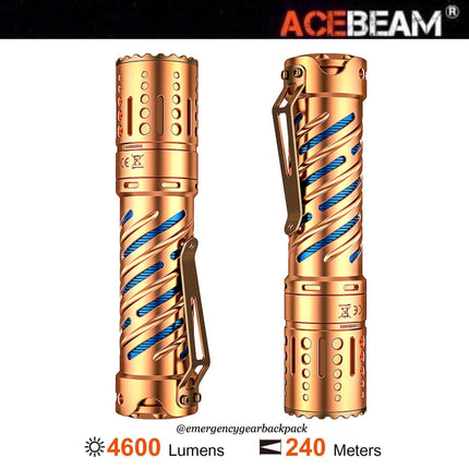 ACEBEAM E70 - CU 4600LMS 240M EDC Flashlight (ไม่รวมแบตเตอรี่) - Emergency Gear Backpack