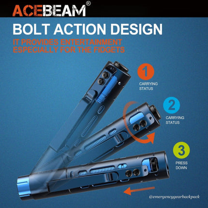 ACEBEAM Rider RX Fidget EDC Flashlight - Emergency Gear Backpack