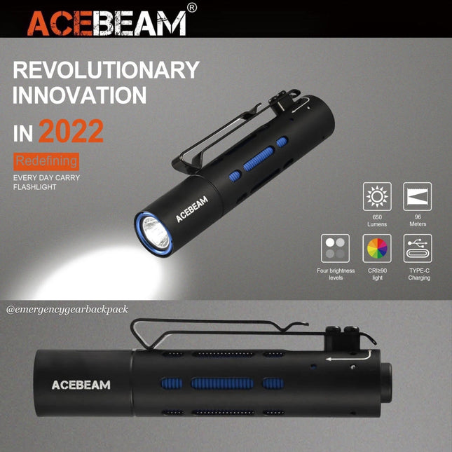 ACEBEAM Rider RX Fidget EDC Flashlight - Emergency Gear Backpack