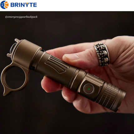 BRINYTE PT28 Oathkeeper Tactical Flashlight 1600 LM 245M - Emergency Gear Backpack