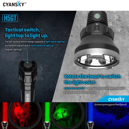 Cyansky H5GT Dual - light source Searchlight - Emergency Gear Backpack