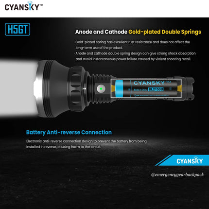 Cyansky H5GT Dual - light source Searchlight - Emergency Gear Backpack
