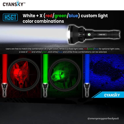 Cyansky H5GT Dual - light source Searchlight - Emergency Gear Backpack