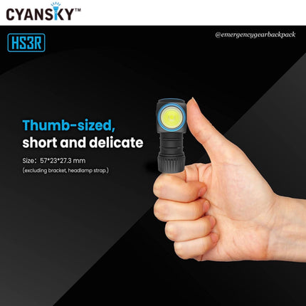 Cyansky HS3R Multifunction Headlamp 1100LMS 135M - Emergency Gear Backpack