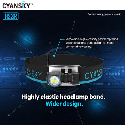 Cyansky HS3R Multifunction Headlamp 1100LMS 135M - Emergency Gear Backpack