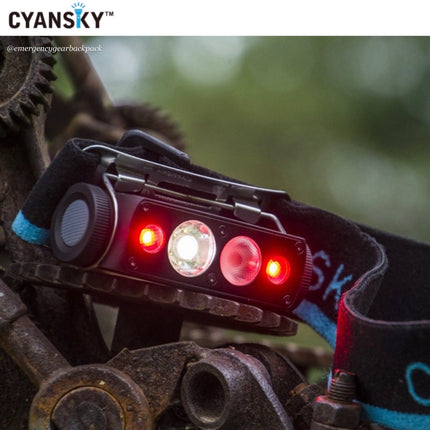 Cyansky HS6R Triple Output Headlamp 1400LMS 170M - Emergency Gear Backpack