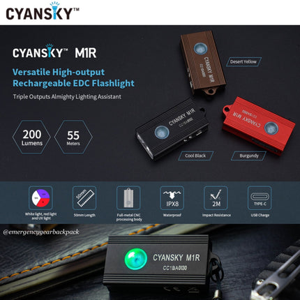 Cyansky M1R Multifunctional Keychain Light - Emergency Gear Backpack