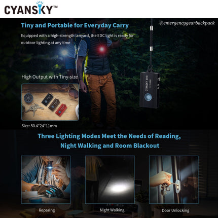 Cyansky M1R Multifunctional Keychain Light - Emergency Gear Backpack