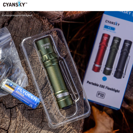 Cyansky P10 Portable AA EDC Flashlight - Emergency Gear Backpack