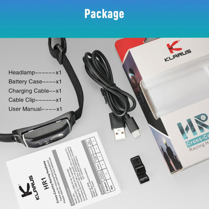 Klarus HR1 Plus Cross - Country Racing Headlamp - Emergency Gear Backpack