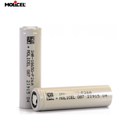 Molicel P26A INR18650 2600mAh 3.6V 35A High Drain Rechargeable Li - ion Battery - Emergency Gear Backpack