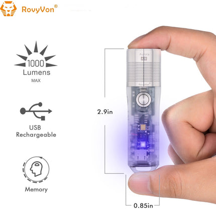 RovyVon Aurora A28 1000LMS Multipurpose EDC Keychain Flashlight - Emergency Gear Backpack