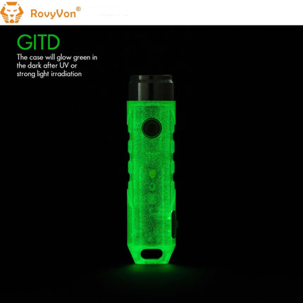 RovyVon Aurora A5x Red/White Green GITD Keychain Flashlight - Emergency Gear Backpack