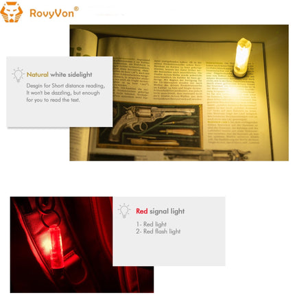 RovyVon Aurora A5x Red/White Green GITD Keychain Flashlight - Emergency Gear Backpack