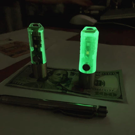 RovyVon Aurora A5x White/UV Green GITD Keychain Flashlight - Emergency Gear Backpack
