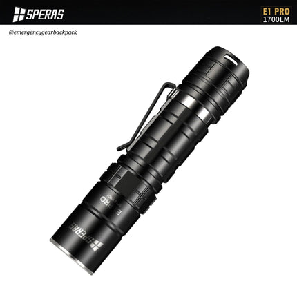 SPERAS E1 PRO 1700 Lumens 284M EDC Flashlight - Emergency Gear Backpack