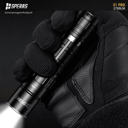 SPERAS E1 PRO 1700 Lumens 284M EDC Flashlight - Emergency Gear Backpack