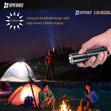 SPERAS E2R 1500LMS 267M 21700 EDC Flashlight - Emergency Gear Backpack