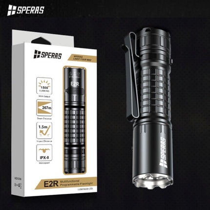 SPERAS E2R 1500LMS 267M 21700 EDC Flashlight - Emergency Gear Backpack