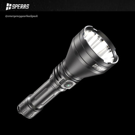 SPERAS T3R 1600 Lumens 1095M Noiseless Tactical Flashlight - Emergency Gear Backpack