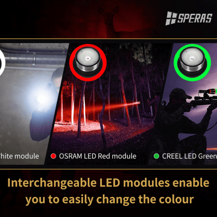 SPERAS TH2 Zoomable Tactical Flashlight - Emergency Gear Backpack
