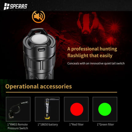 SPERAS TH2 Zoomable Tactical Flashlight - Emergency Gear Backpack