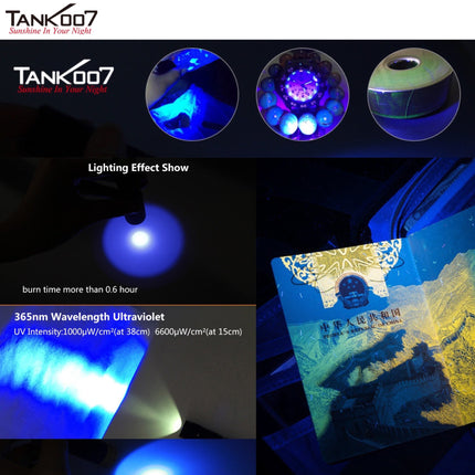 TANK007 UV01 365nm 1W Mini Keychain UV Flashlight - Emergency Gear Backpack