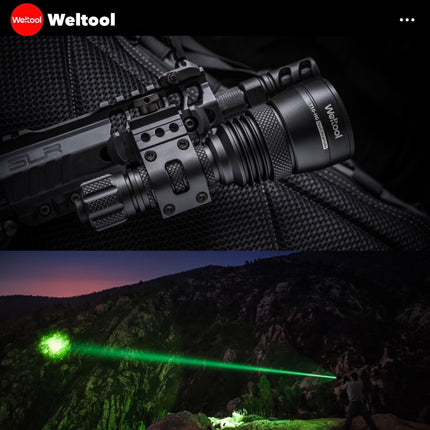 Weltool T10 - HG Green Light 994 Lumens 795M Searchlight - Emergency Gear Backpack