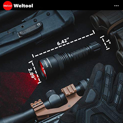 Weltool T10 - HR Red Light 342 Lumens 450M Searchlight - Emergency Gear Backpack
