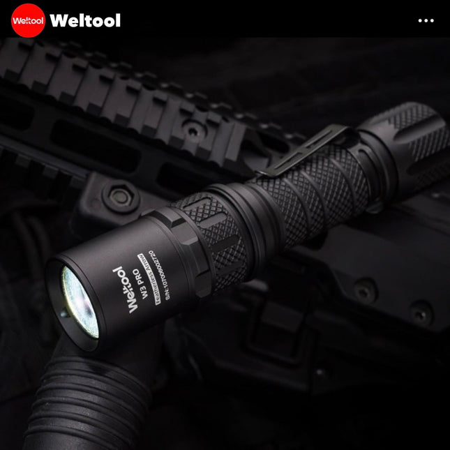 Weltool W3 Pro TAC Tactical LEP Flashlight 930 Lumens 547,000CD 1,479M - Emergency Gear Backpack
