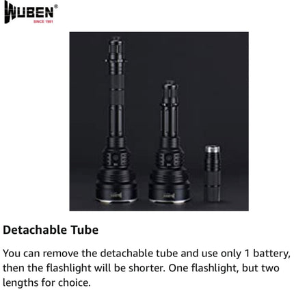 WUBEN H8 1800 Lumens 250,000CD 1000M Tactical Flashlight - Emergency Gear Backpack