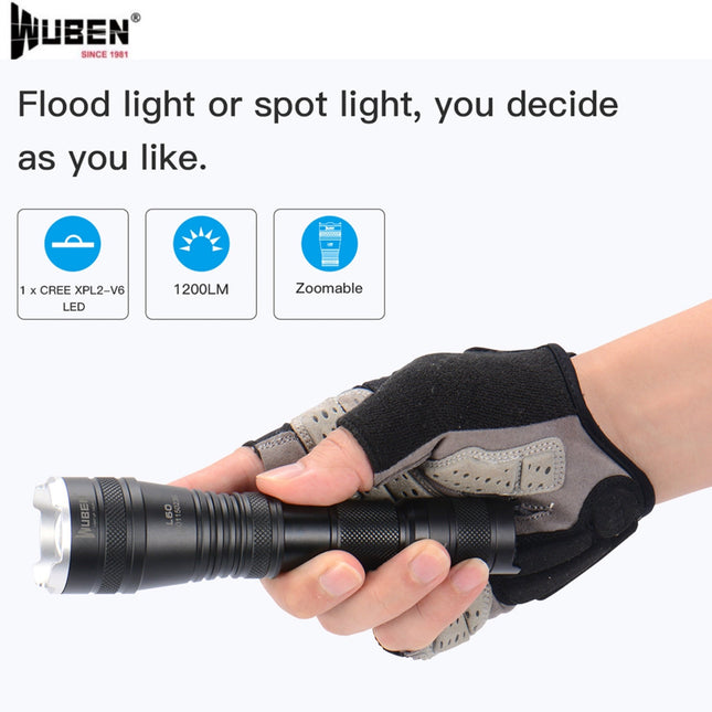 WUBEN L60 Zoomable Flashlight - Emergency Gear Backpack
