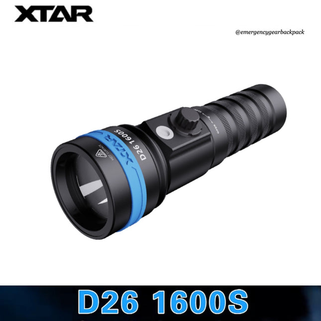 XTAR D26 1600S 100M Diving Flashlight - Emergency Gear Backpack