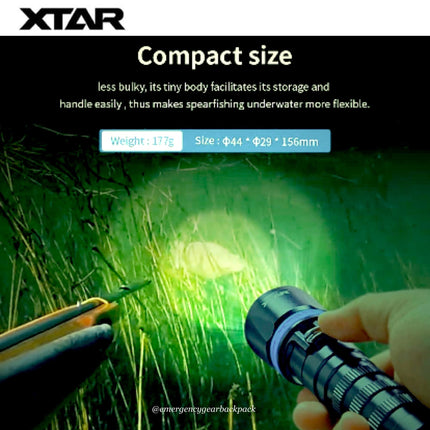 XTAR DS1 1000LMS 282M Spearfishing Diving Flashlight - Emergency Gear Backpack