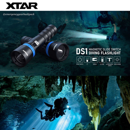 XTAR DS1 1000LMS 282M Spearfishing Diving Flashlight - Emergency Gear Backpack