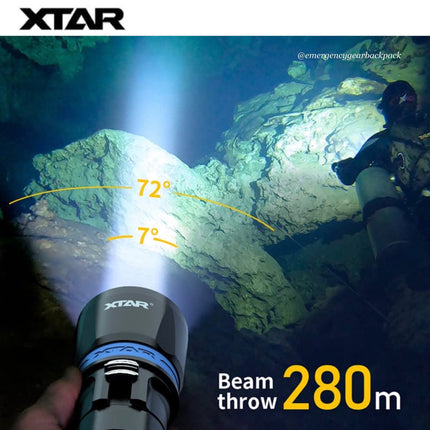 XTAR DS1 1000LMS 282M Spearfishing Diving Flashlight - Emergency Gear Backpack