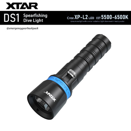 XTAR DS1 1000LMS 282M Spearfishing Diving Flashlight - Emergency Gear Backpack