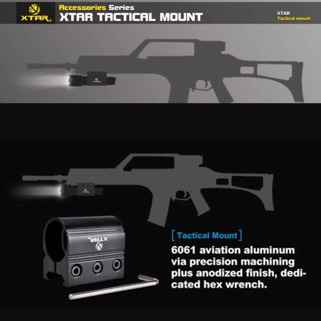 XTAR TZ20 Tactical Flashlight Weapon Mount - Emergency Gear Backpack